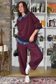 Sunday Morning 7/8 Barrel Pant Navy & Burgundy