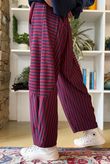 Sunday Morning 7/8 Barrel Pant Navy & Burgundy