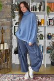 Sunday Morning 7/8 Barrel Pant Navy & Denim