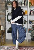 Sunday Morning 7/8 Barrel Pant Navy & Denim