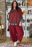 Sunday Morning Relaxed Sweatshirt Burgundy & Chocolate