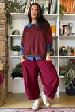 Sunday Morning Relaxed Sweatshirt Burgundy & Chocolate