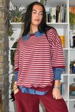 Sunday Morning Relaxed Sweatshirt Burgundy & Rose