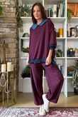 Sunday Morning Relaxed Sweatshirt Navy & Burgundy