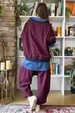 Sunday Morning Relaxed Sweatshirt Navy & Burgundy
