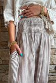 Sundaze Cheesecloth Chalk Stripe Bloomer Pant Calico