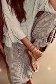 Sundaze Cheesecloth Chalk Stripe Bloomer Pant Calico