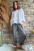 Sundaze Cheesecloth Chalk Stripe Bloomer Pant Charcoal