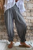 Sundaze Cheesecloth Chalk Stripe Bloomer Pant Charcoal