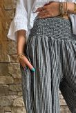 Sundaze Cheesecloth Chalk Stripe Bloomer Pant Charcoal
