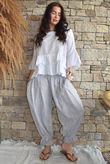 Sundaze Cheesecloth Chalk Stripe Bloomer Pant Cloud
