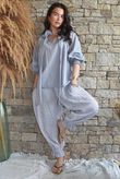 Sundaze Cheesecloth Chalk Stripe Bloomer Pant Cloud