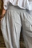 Sundaze Cheesecloth Chalk Stripe Bloomer Pant Cloud