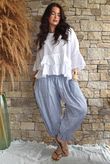Sundaze Cheesecloth Chalk Stripe Bloomer Pant Denim