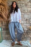 Sundaze Cheesecloth Chalk Stripe Bloomer Pant Denim