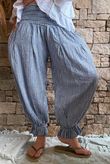 Sundaze Cheesecloth Chalk Stripe Bloomer Pant Denim