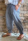 Sundaze Cheesecloth Chalk Stripe Bloomer Pant Denim
