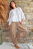 Sundaze Cheesecloth Chalk Stripe Bloomer Pant Hazelnut