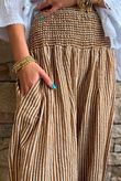 Sundaze Cheesecloth Chalk Stripe Bloomer Pant Hazelnut