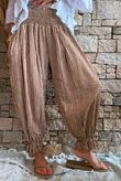 Sundaze Cheesecloth Chalk Stripe Bloomer Pant Hazelnut