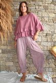 Sundaze Cheesecloth Chalk Stripe Bloomer Pant Indian Pink