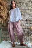 Sundaze Cheesecloth Chalk Stripe Bloomer Pant Indian Pink