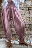 Sundaze Cheesecloth Chalk Stripe Bloomer Pant Indian Pink