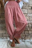Sundaze Cheesecloth Chalk Stripe Bloomer Pant Indian Red