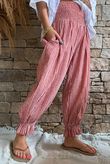 Sundaze Cheesecloth Chalk Stripe Bloomer Pant Indian Red