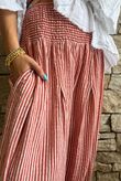 Sundaze Cheesecloth Chalk Stripe Bloomer Pant Indian Red