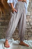 Sundaze Cheesecloth Chalk Stripe Bloomer Pant Mocha