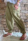 Sundaze Cheesecloth Chalk Stripe Bloomer Pant Olive