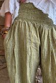 Sundaze Cheesecloth Chalk Stripe Bloomer Pant Olive