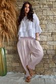 Sundaze Cheesecloth Chalk Stripe Bloomer Pant Rose