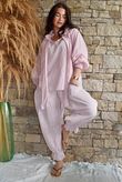 Sundaze Cheesecloth Chalk Stripe Bloomer Pant Rose
