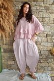 Sundaze Cheesecloth Chalk Stripe Bloomer Pant Rose