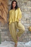 Sundaze Cheesecloth Chalk Stripe Bloomer Pant Soft Ochre