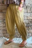 Sundaze Cheesecloth Chalk Stripe Bloomer Pant Soft Ochre