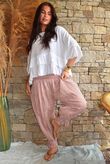 Sundaze Cheesecloth Chalk Stripe Bloomer Pant Soft Terracotta