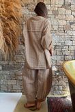 Sundaze Cheesecloth Chalk Stripe Boyfriend Shirt Hazelnut
