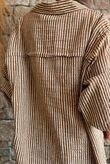 Sundaze Cheesecloth Chalk Stripe Boyfriend Shirt Hazelnut