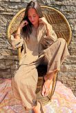 Sundaze Cheesecloth Chalk Stripe Boyfriend Shirt Hazelnut