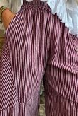 Sundaze Cheesecloth Chalk Stripe Classic Barrel Pant Aubergine