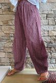 Sundaze Cheesecloth Chalk Stripe Classic Barrel Pant Aubergine