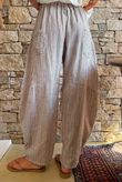 Sundaze Cheesecloth Chalk Stripe Classic Barrel Pant Calico