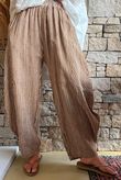Sundaze Cheesecloth Chalk Stripe Classic Barrel Pant Hazelnut