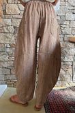 Sundaze Cheesecloth Chalk Stripe Classic Barrel Pant Hazelnut