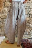 Sundaze Cheesecloth Chalk Stripe Classic Barrel Pant Mocha