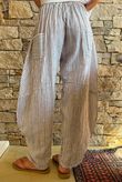 Sundaze Cheesecloth Chalk Stripe Classic Barrel Pant White