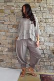 Sundaze Cheesecloth Chalk Stripe Frill Top Calico